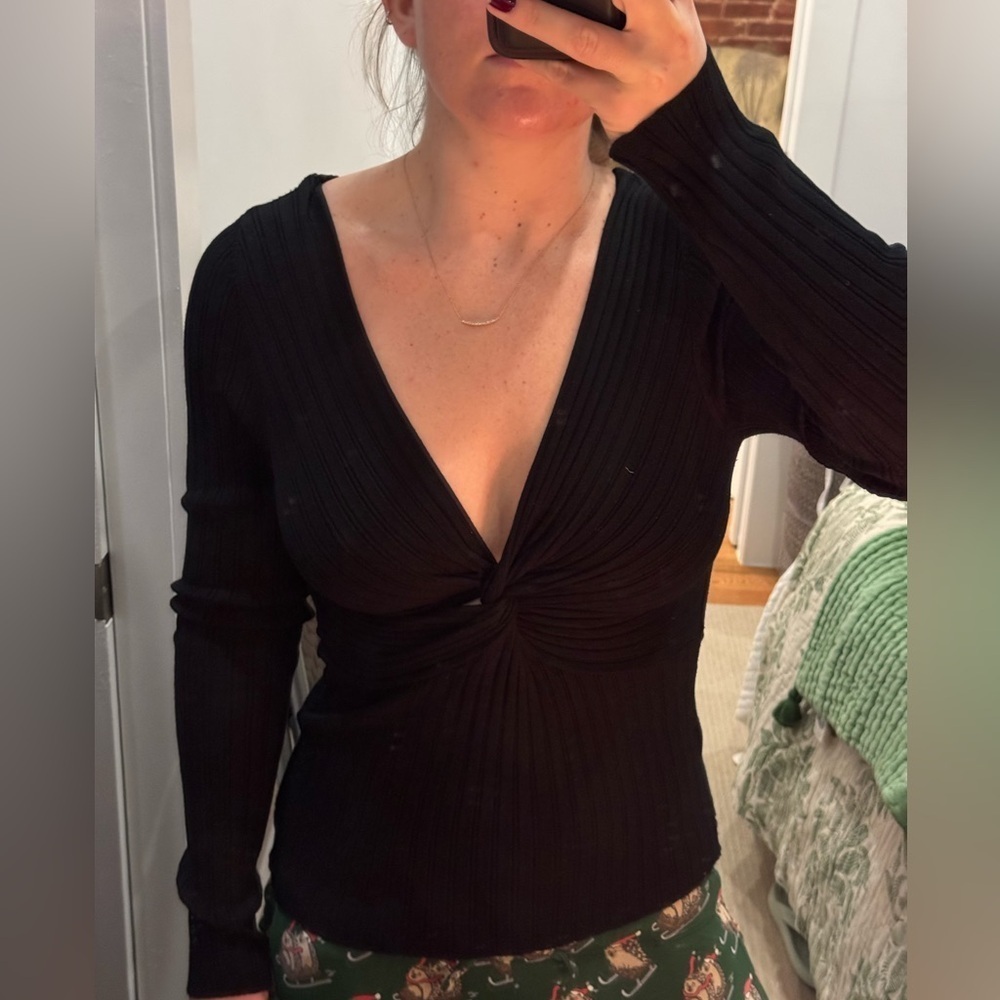 Mango Ribbed Front Knot Sweater - Picture 7 of 7